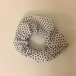 $4 Add-On New Hair Scrunchie Ponytail Elastic Hair Accessory Polkadot White